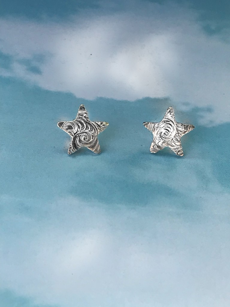 Hand Crafted Sterling Silver Star Stud Earrings