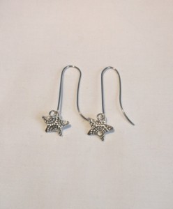 Sterling Silver Star Drop Earrings