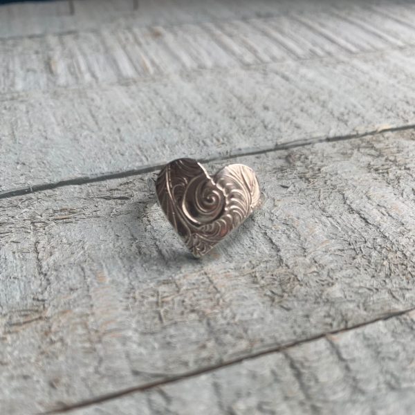 Hand Crafted Sterling swirly patterned ring